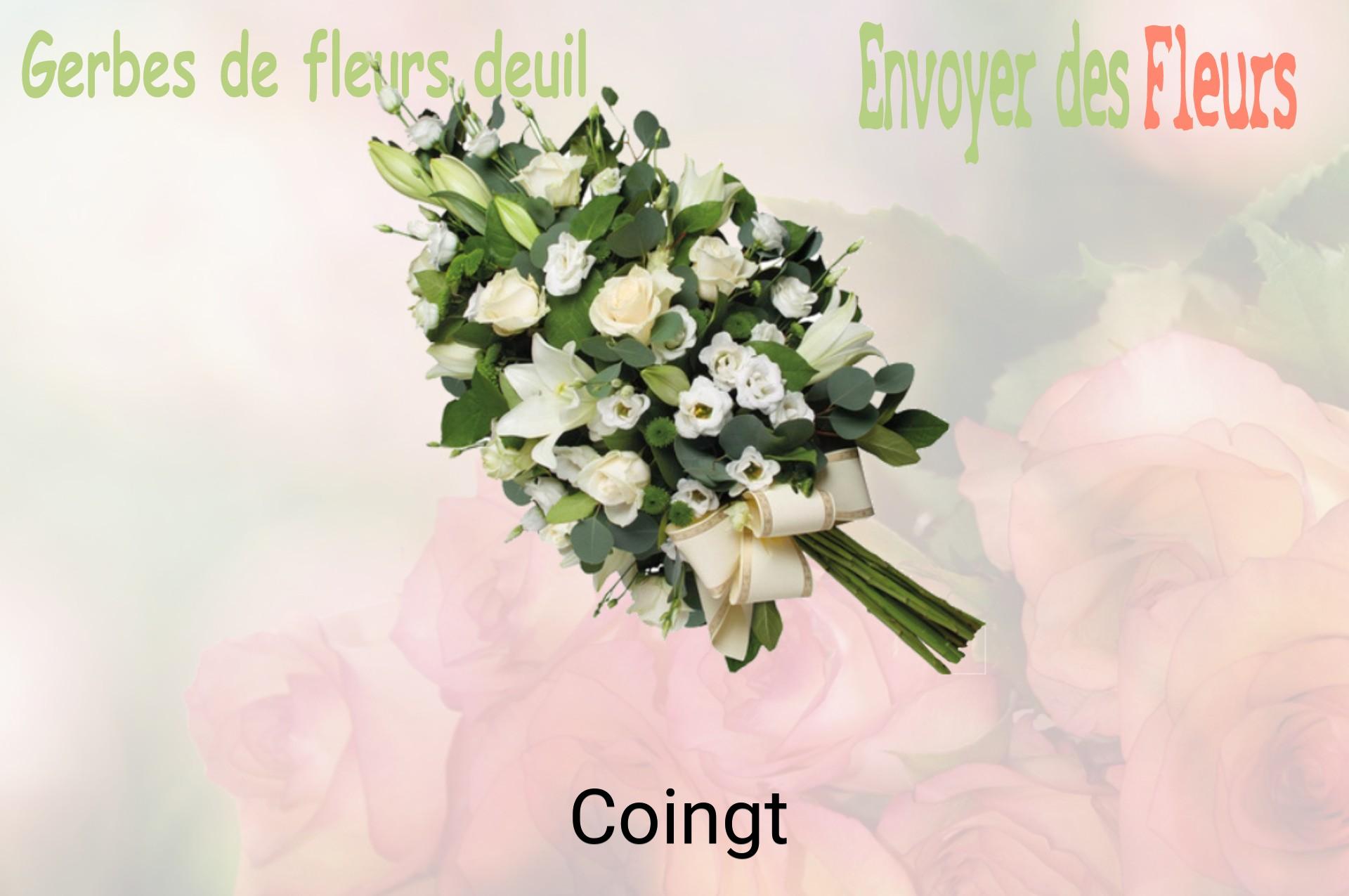 Gerbe de fleurs de deuil livrée à Coingt